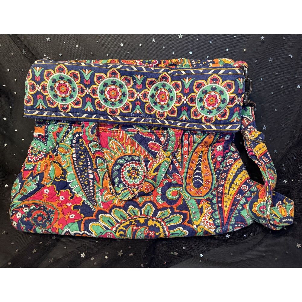 Vera Bradley Venetian Paisley Quilted Purse Colorful Floral Shoulder Bag